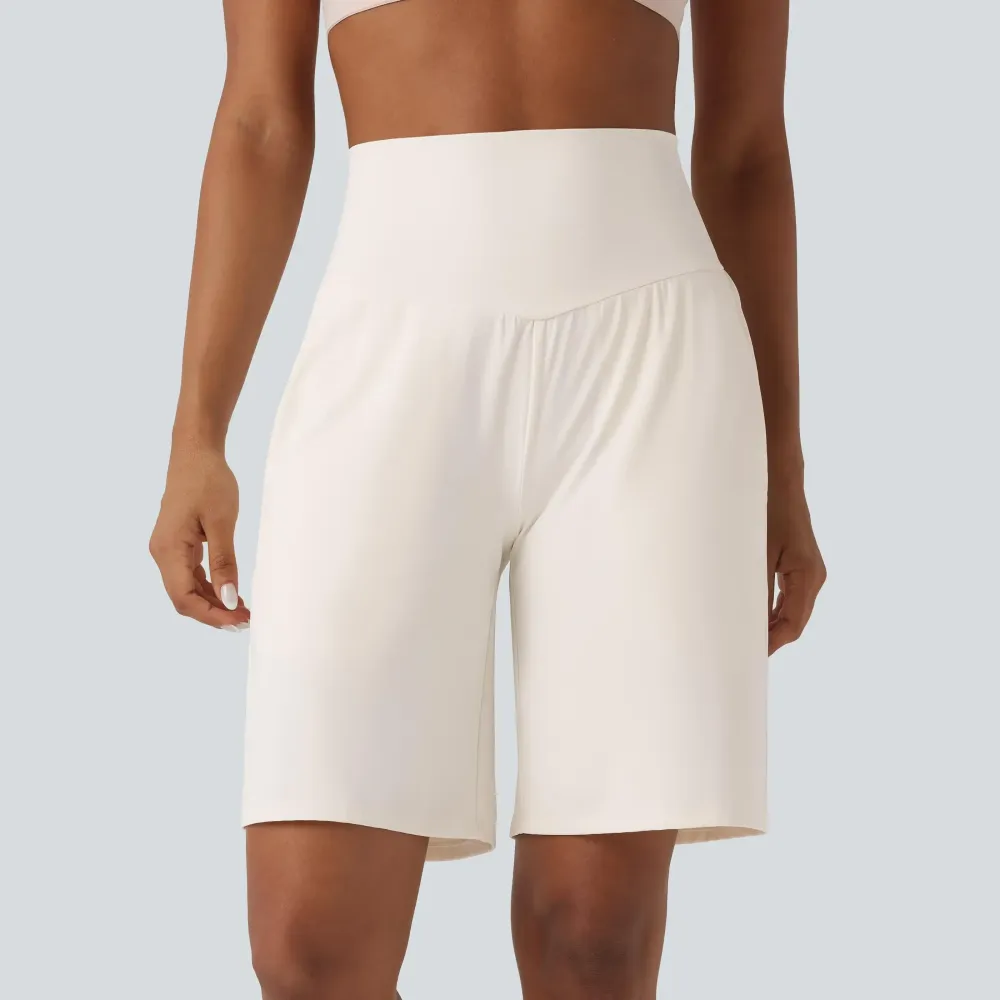 Airy High Waisted Pockets Cool Touch Yoga Bermuda Shorts