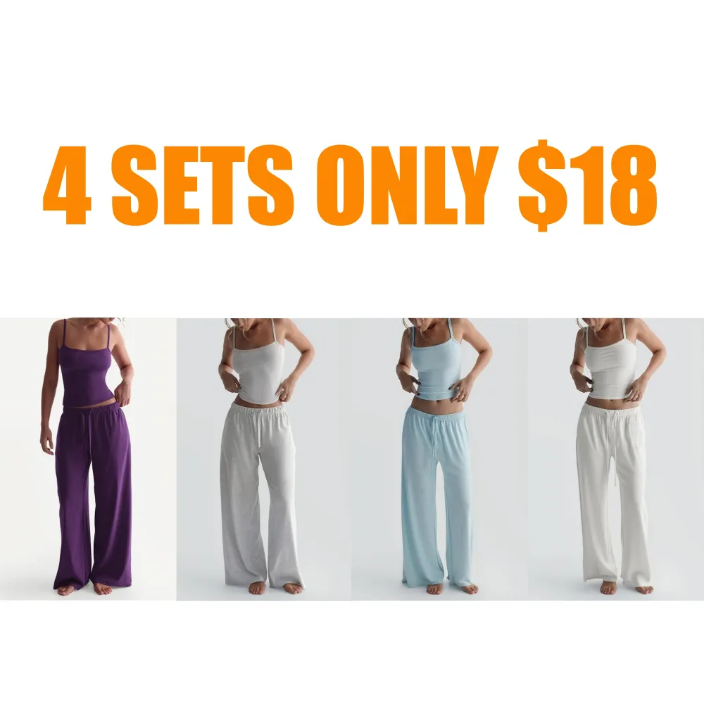 Two-Piece Set Women's Solid Color Cami Top & Pants