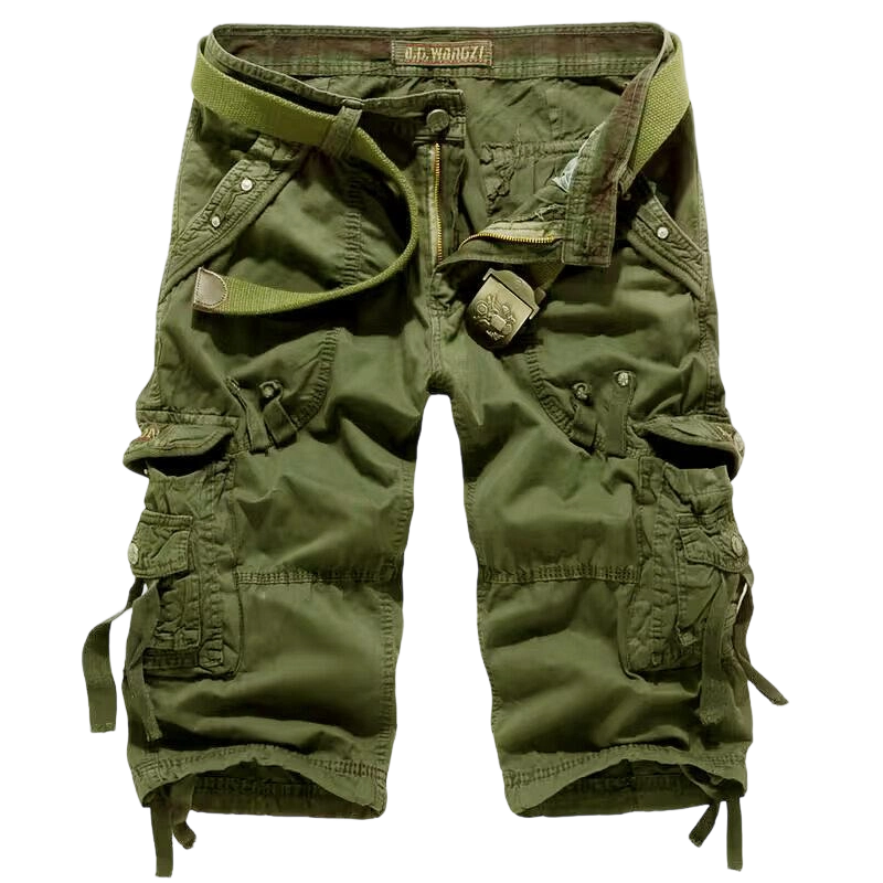 Men's Korean Style Multi-Pocket Cargo Shorts Fashion Trend Multi-Pocket Mid-Length Shorts Men's Casual Shorts Pants Cotton Fabric Khaki Menswear Cropped