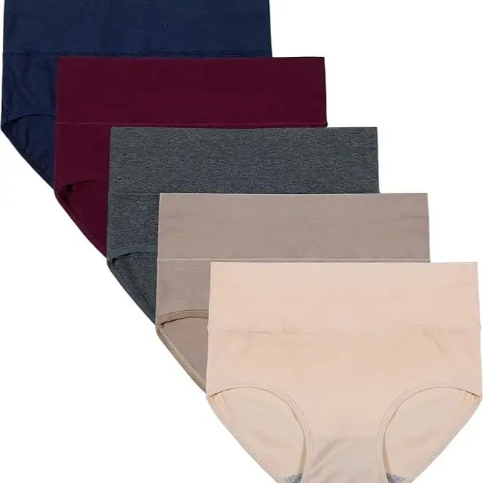 Women's High Waisted Cotton Panties 5-Pack