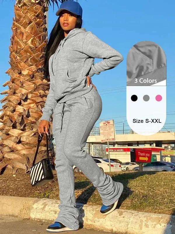 Women's two-piece winter sweatshirt set