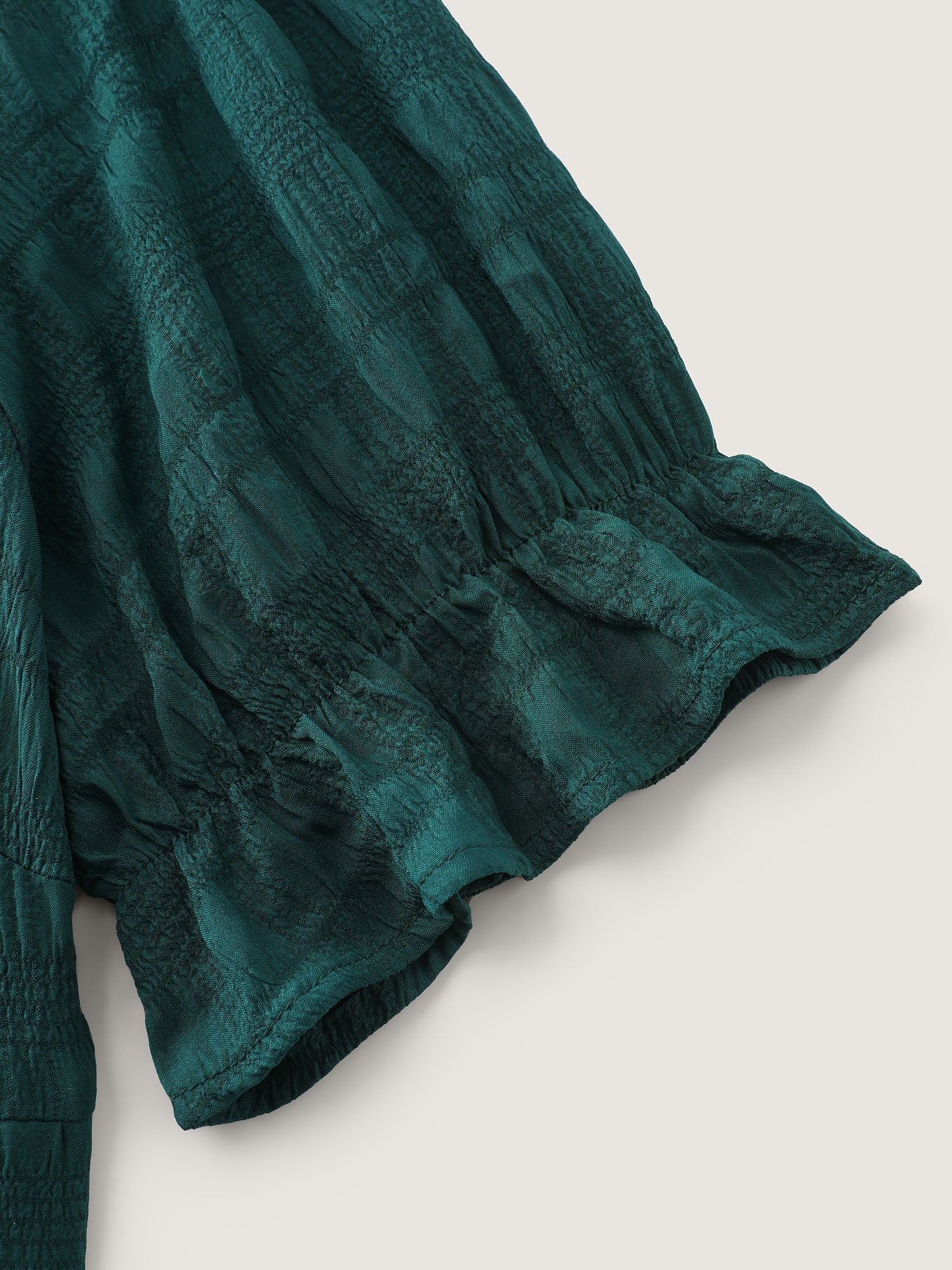 Textured Triangular Cinched-Waist Tiered Maxi Dress