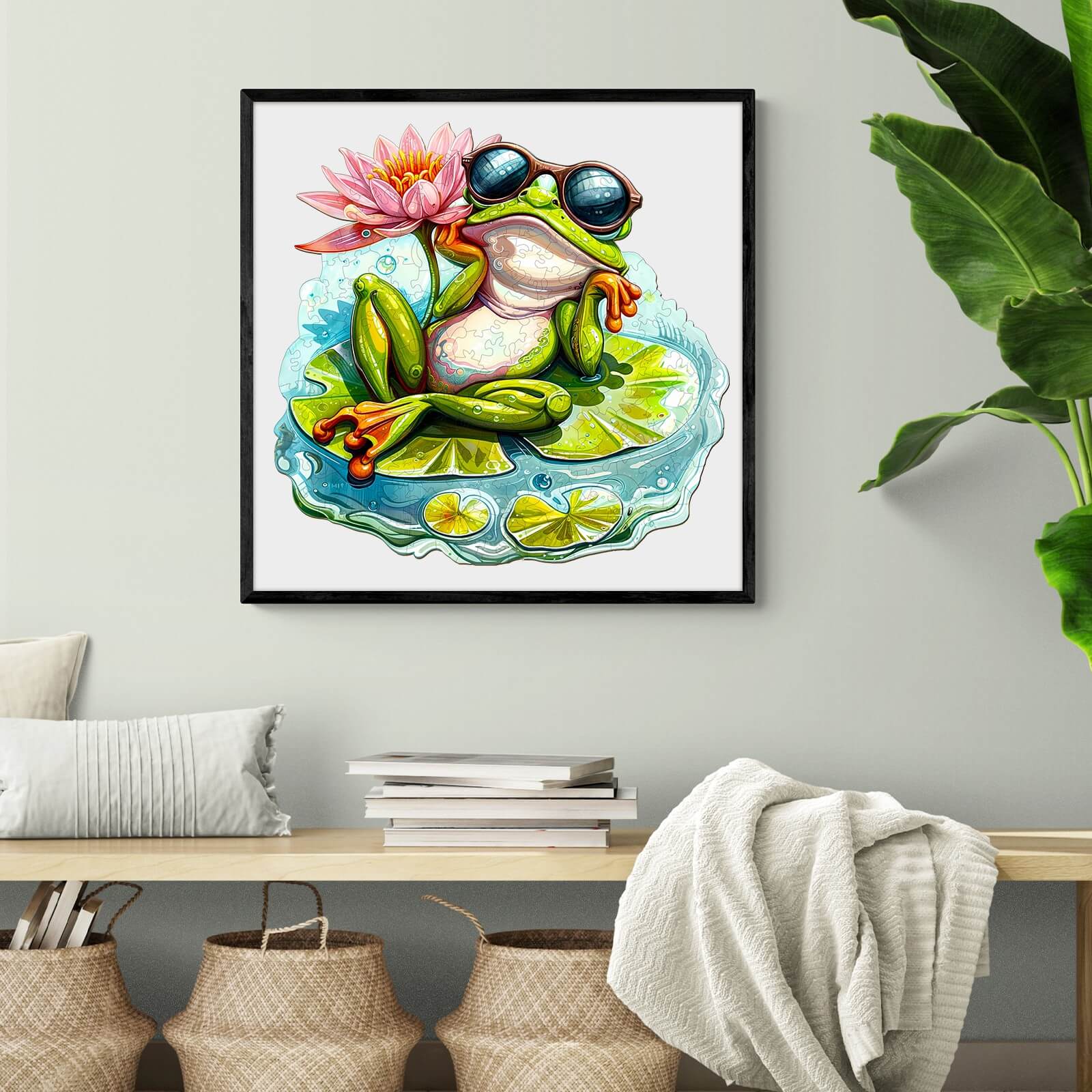 Leisurely Frog-1 Wooden Jigsaw Puzzle