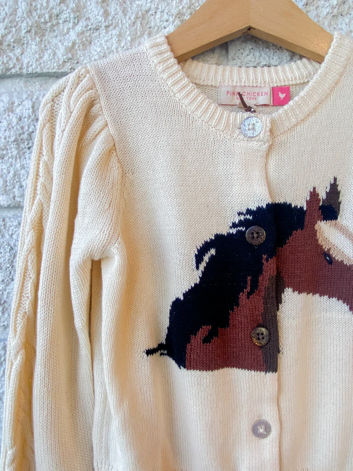 Girl's Cable Constance Sweater Wild Horse