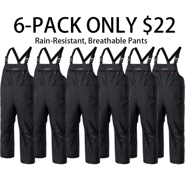 Waterproof Bib Overalls Rain Suit Men Lightweight Breathable Full Zip Hooded Jacket Durable Rain Coat Weatherproof Rainwear