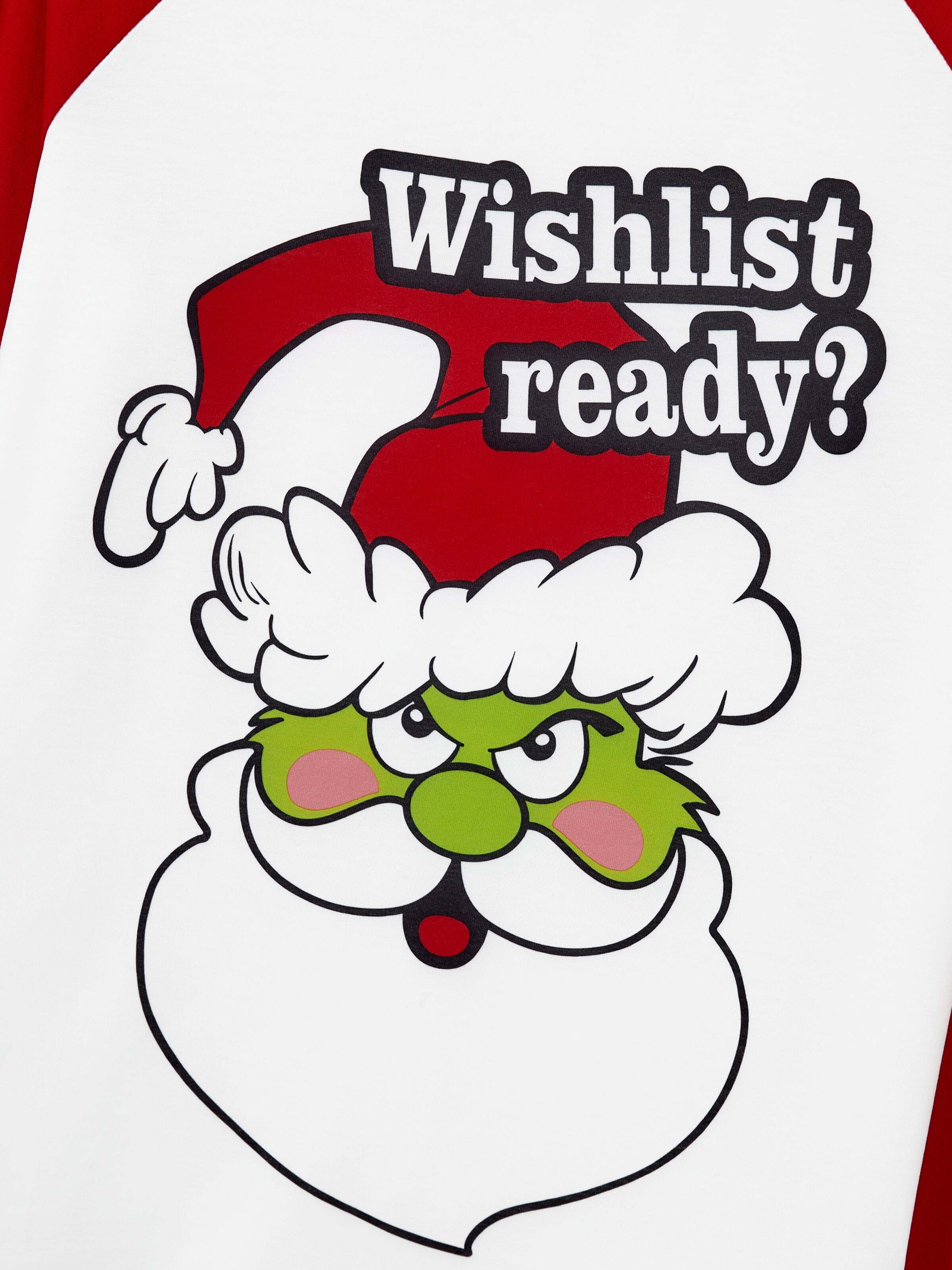 Christmas Matching Family Pajamas Set Christmas Grinch-themed Print PJS with Christmas Socks Red