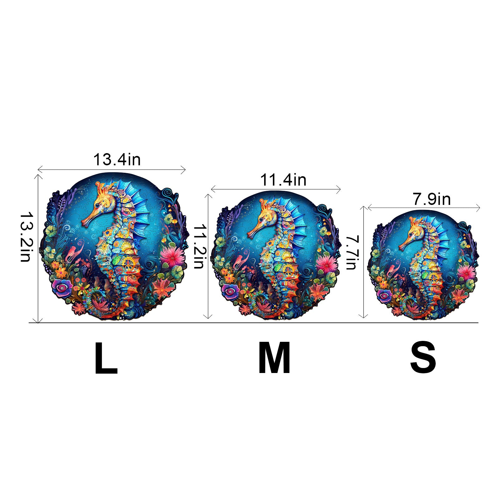 Seahorse 2 Wooden Jigsaw Puzzle