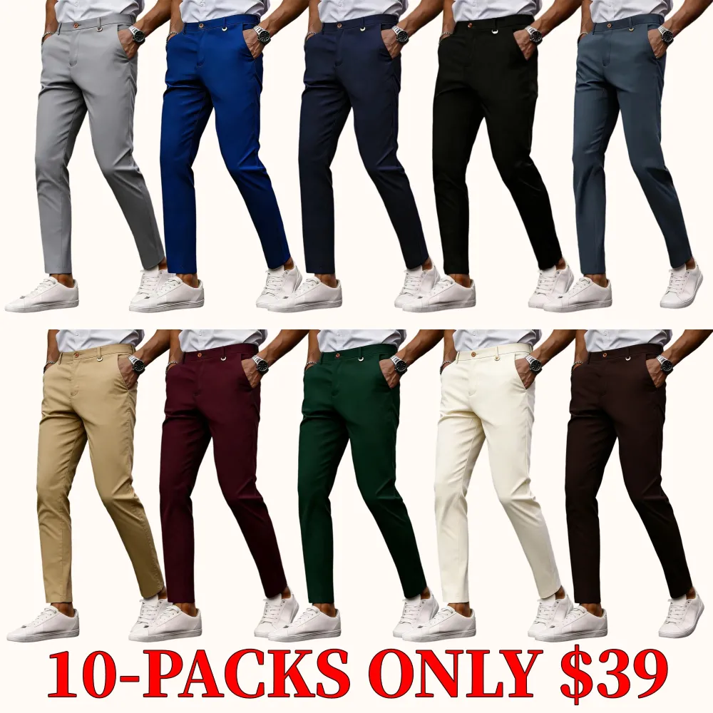 Men's business casual trousers, slim-fit dress pants