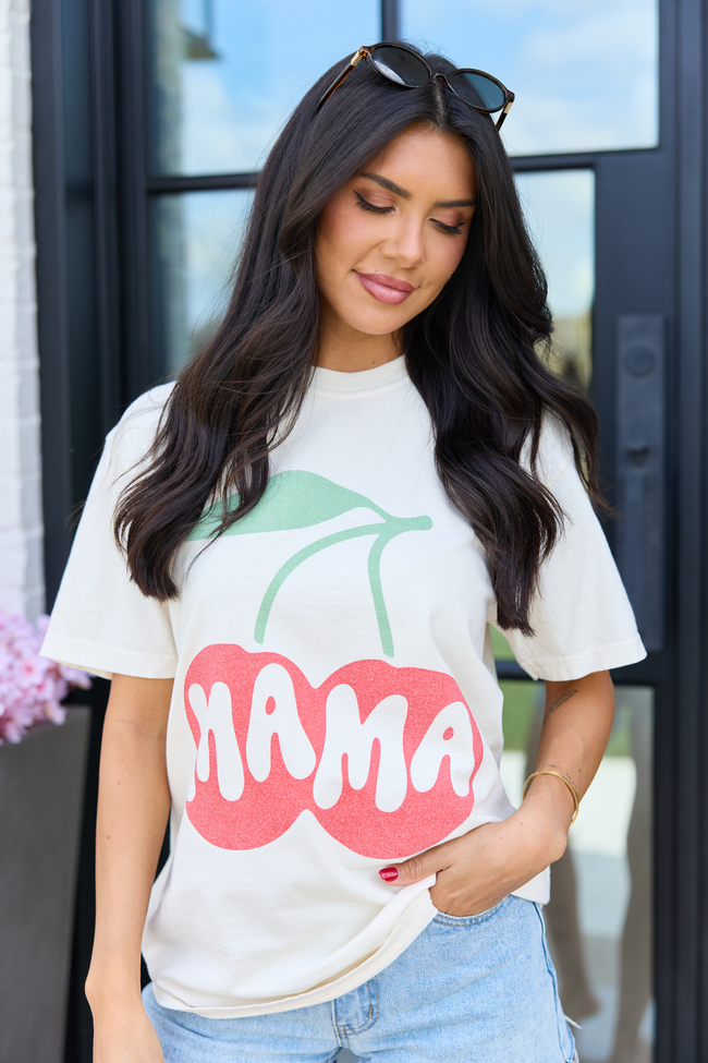 Cherry Mama Ivory Graphic Tee
