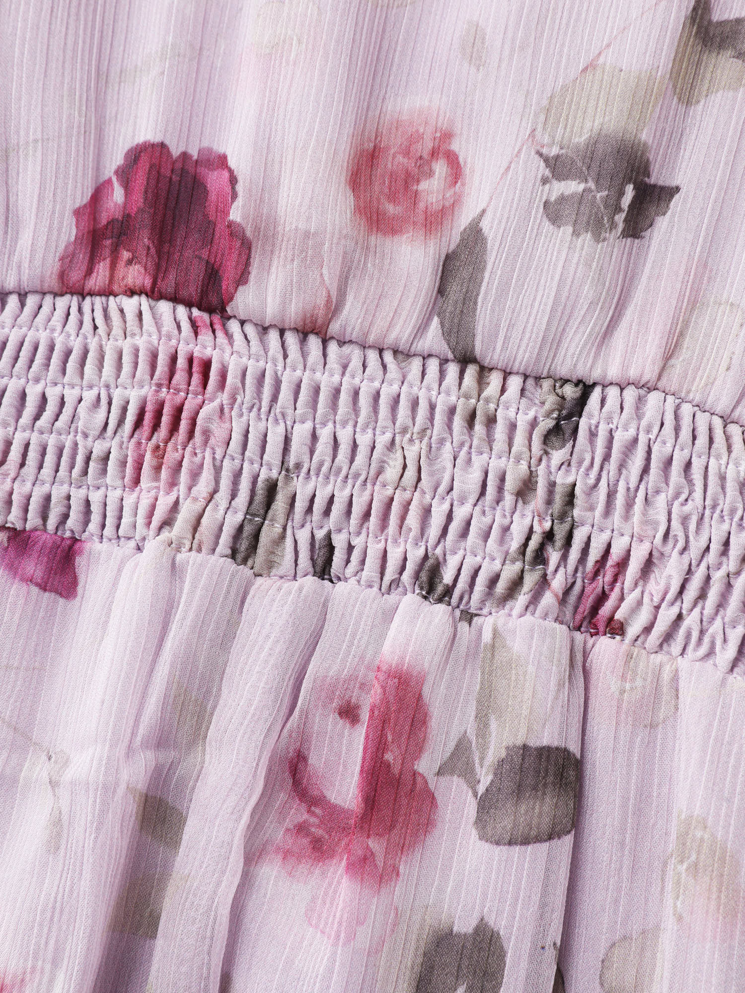 Floral Print Pockets Shirred Mock Neck Maxi Dress