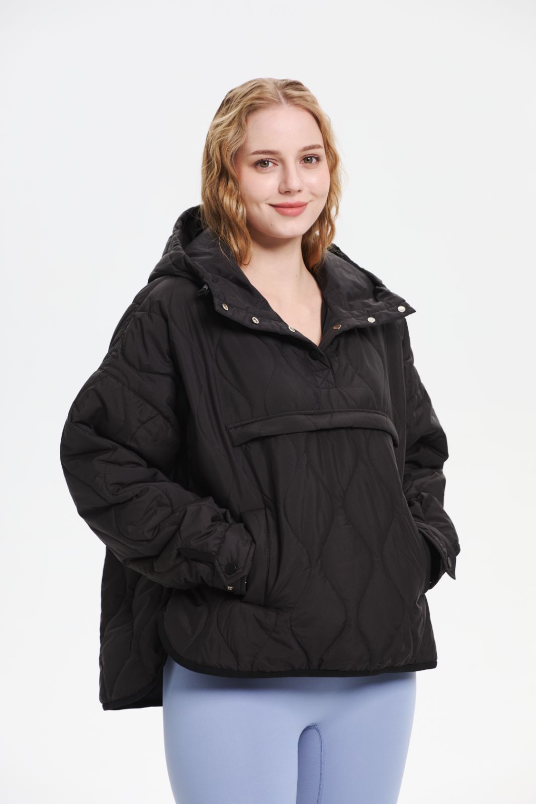 Women's Packable Quilted Water - Repellent Hooded Pullover