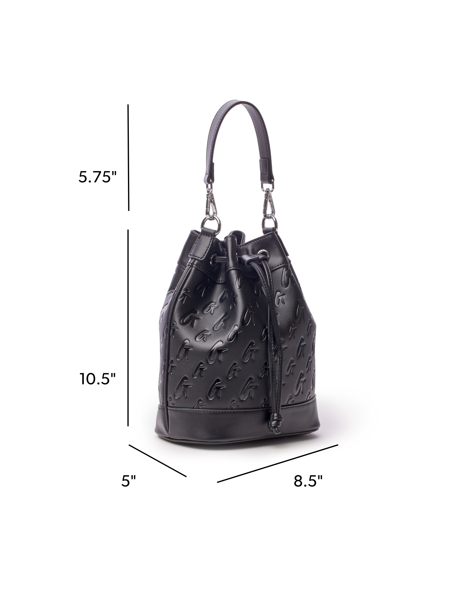 MEDIUM MONOGRAM BUCKET BAG - BLACK
