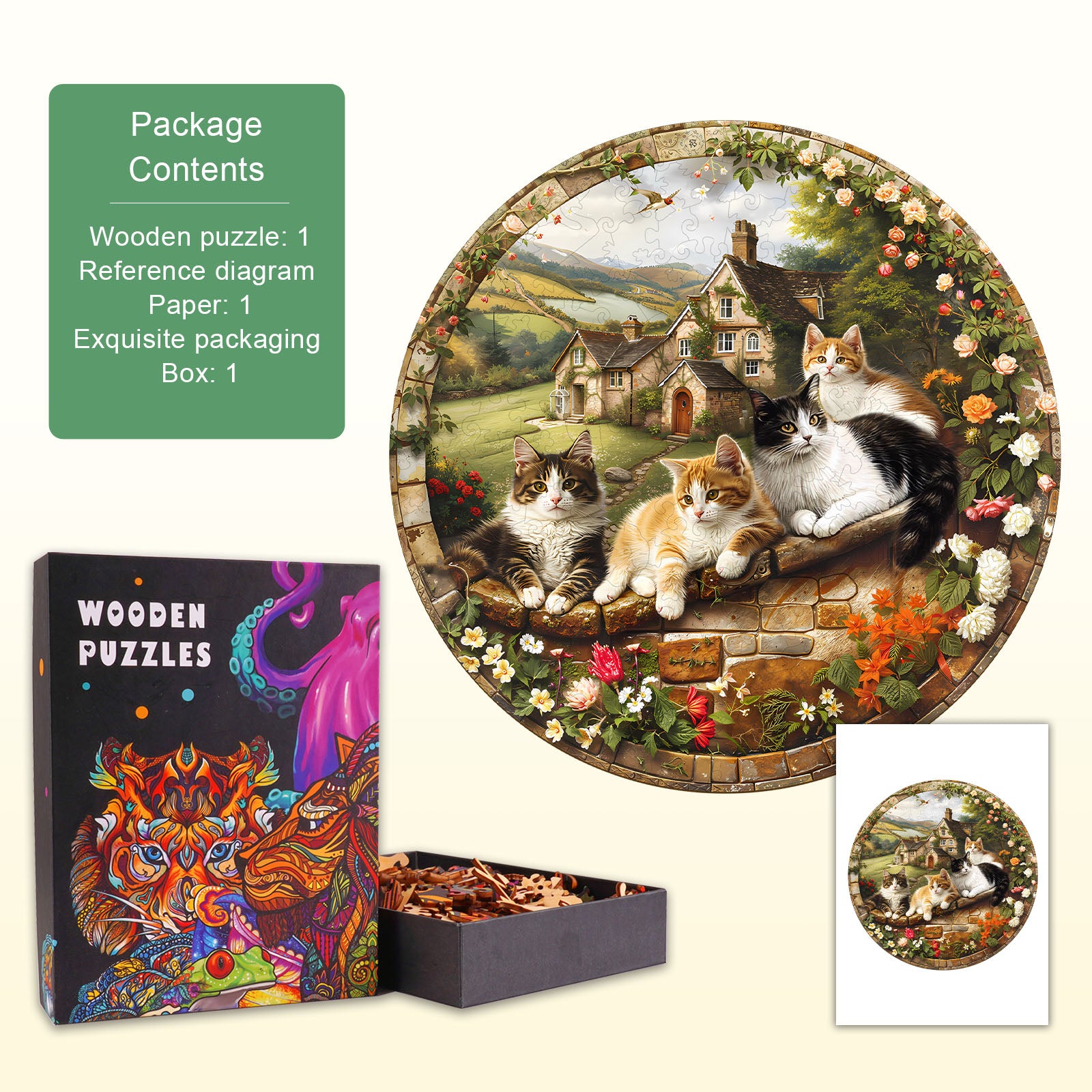 Kitten Manor Wooden Jigsaw Puzzle