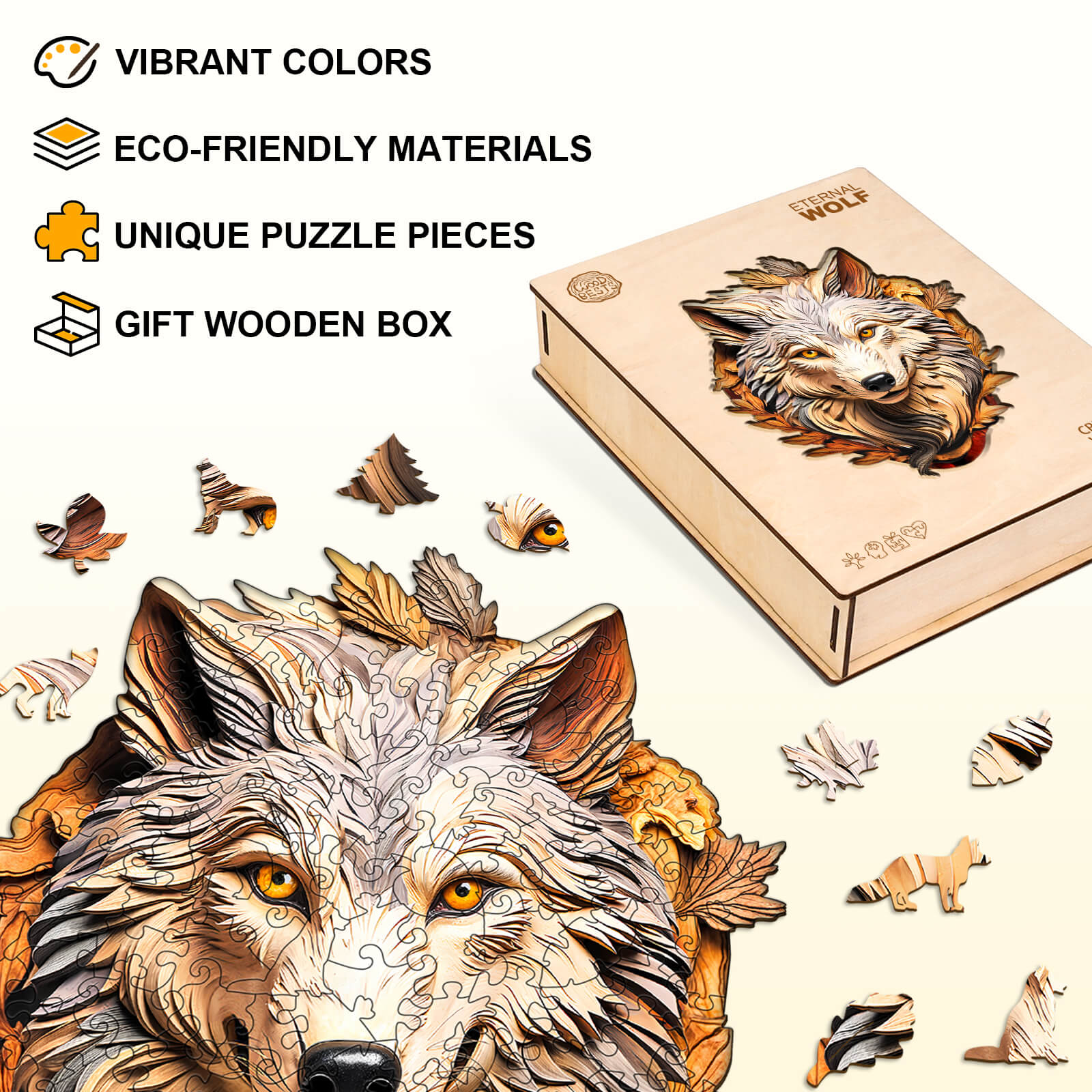 Eternal Wolf Wooden Jigsaw Puzzle