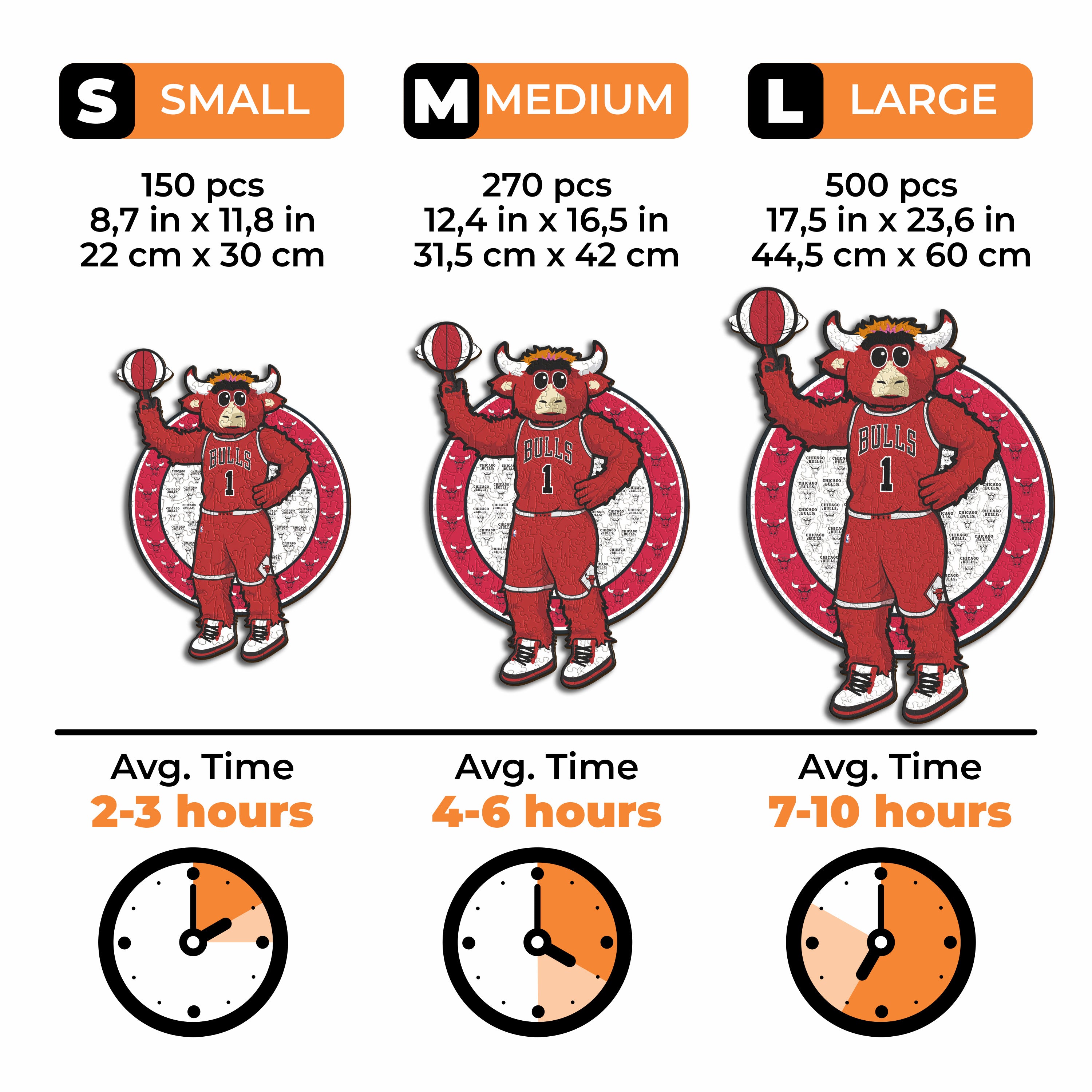 Chicago Bulls™ Mascot - Wooden Puzzle