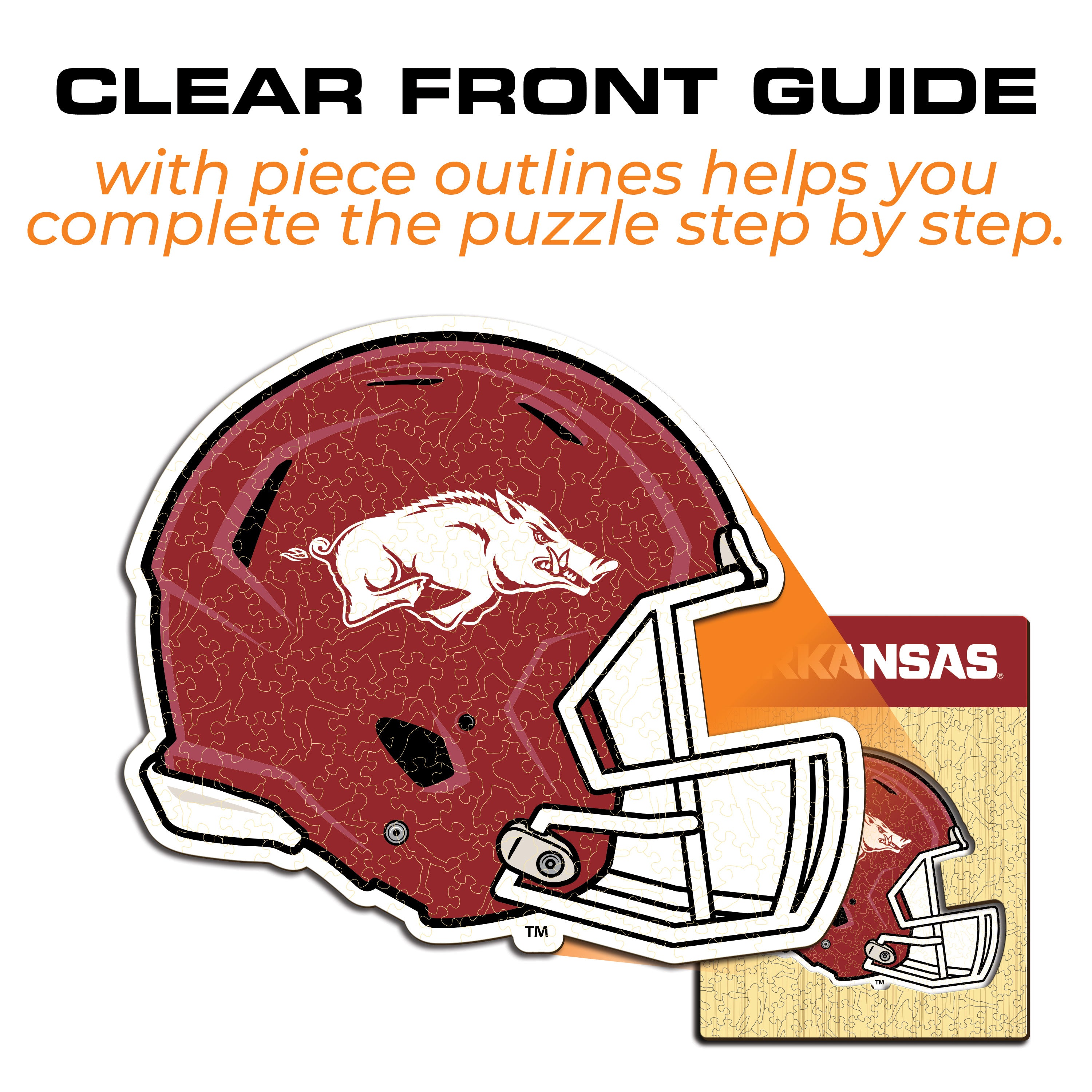 University of Arkansas Helmet - Wooden Puzzle