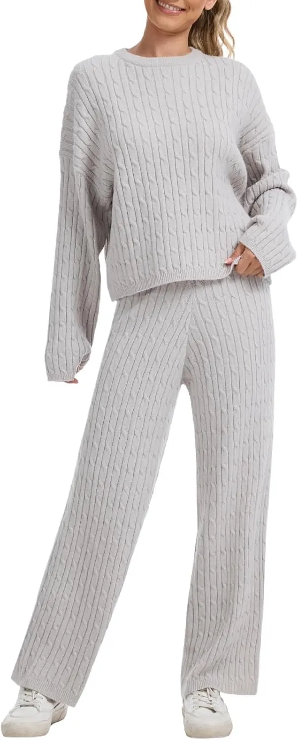Women's Cable Knit Sweater Lounge Set
