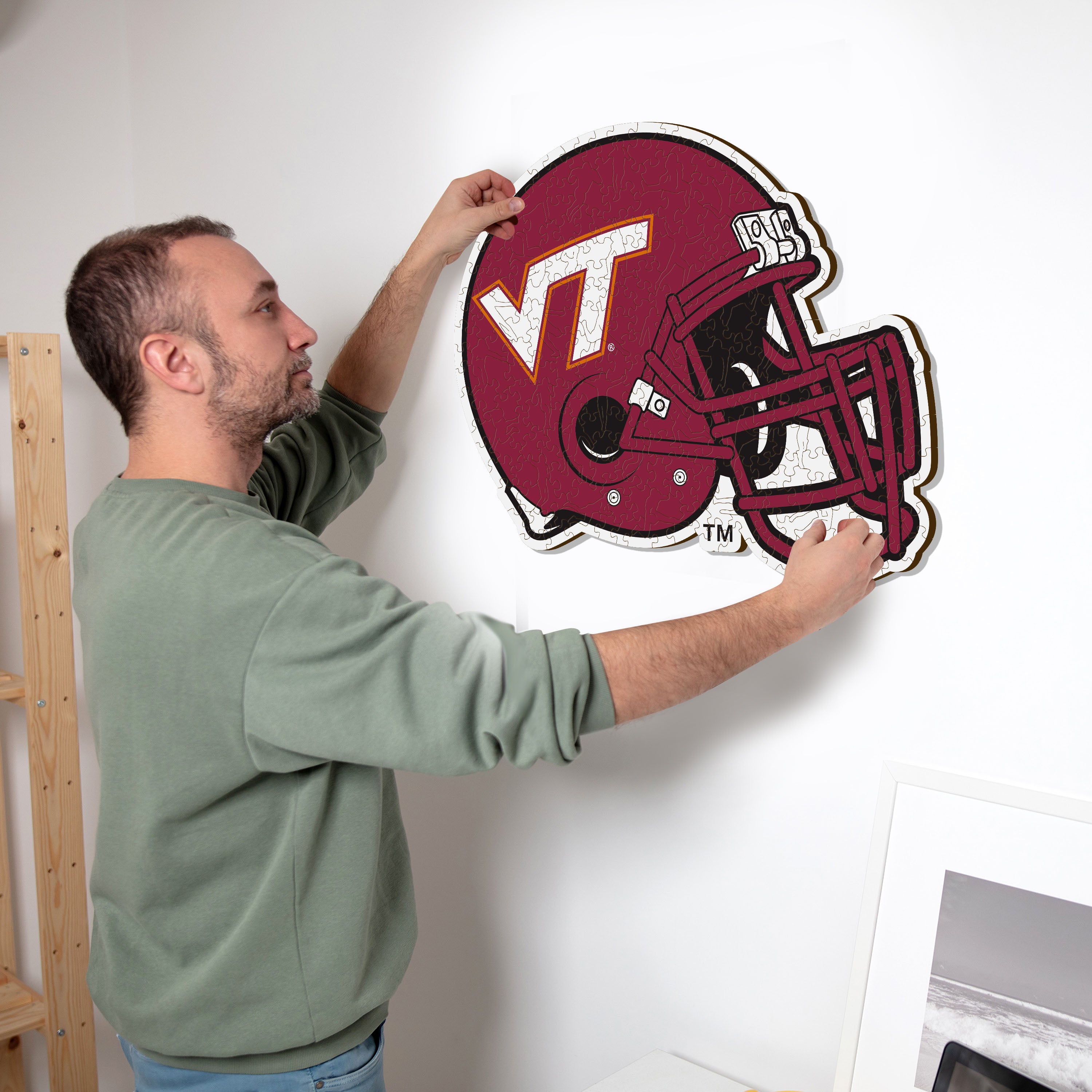 Virginia Tech Helmet - Wooden Puzzle