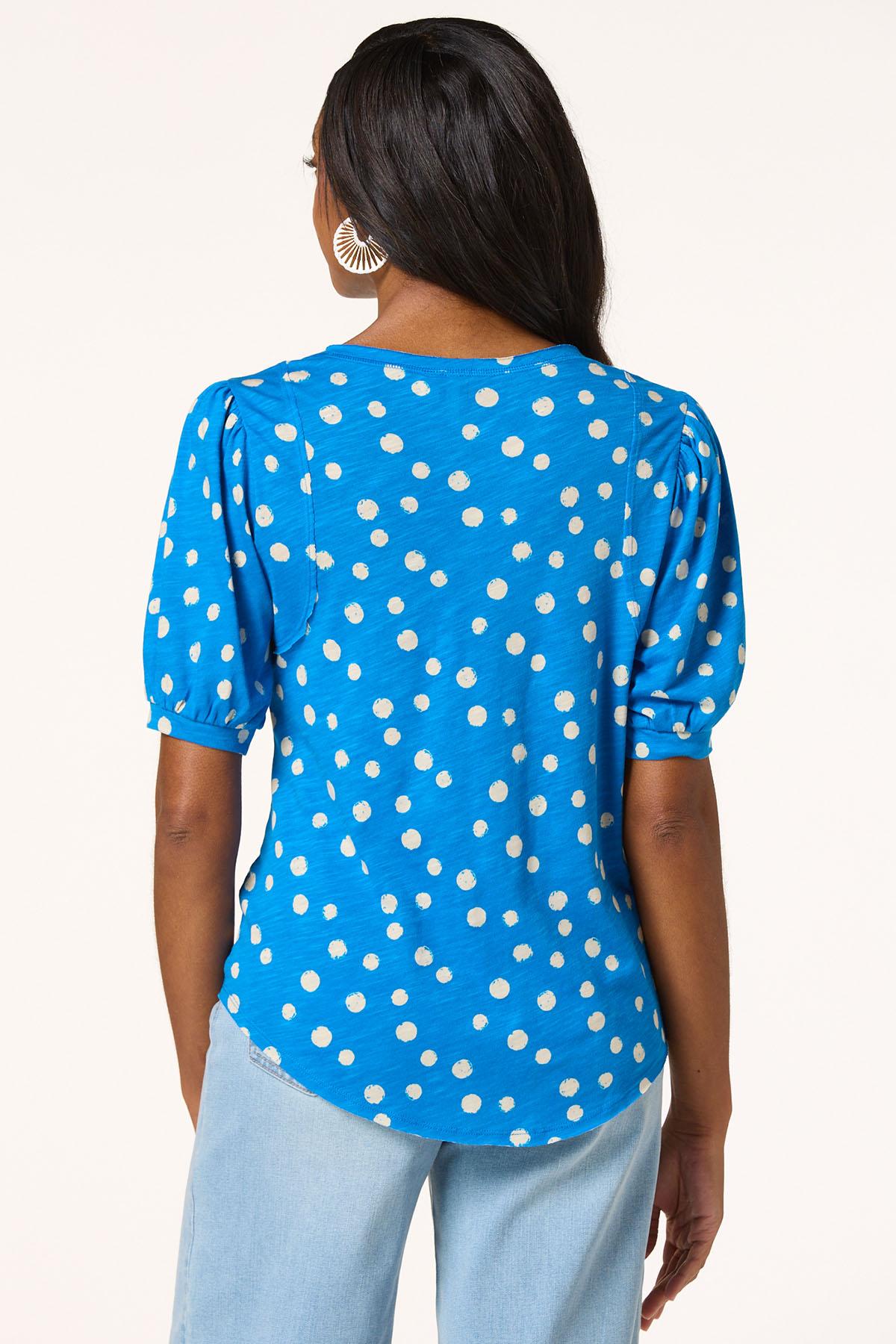 Spotted Puff Sleeve Top