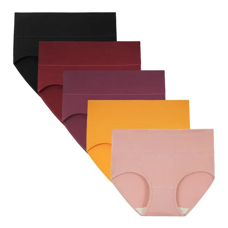 Women's High Waisted Cotton Panties 5-Pack