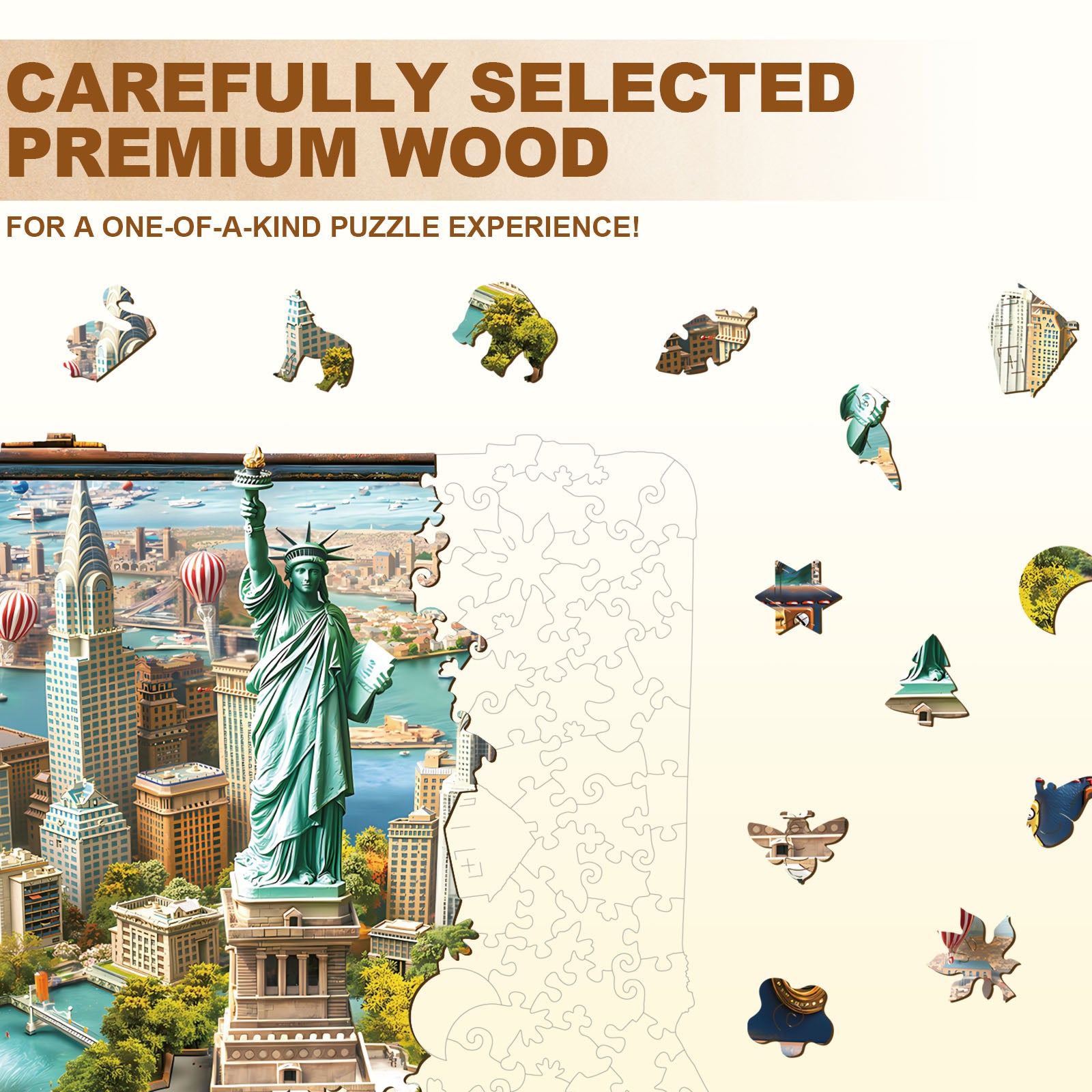 Statue of Liberty Tour Wooden Jigsaw Puzzle