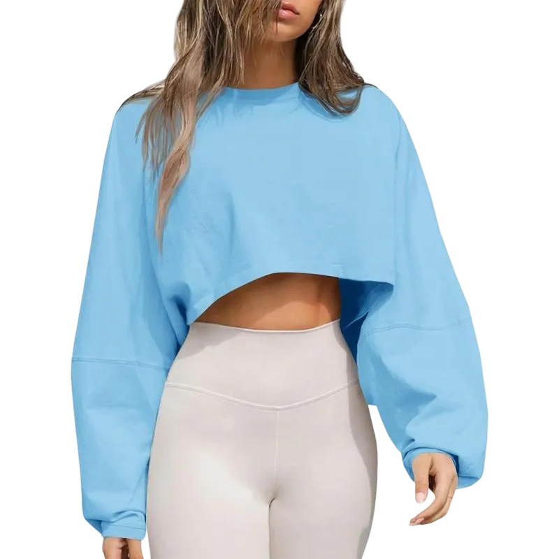 Womens Long Ballon Sleeve Sweatshirts Tops