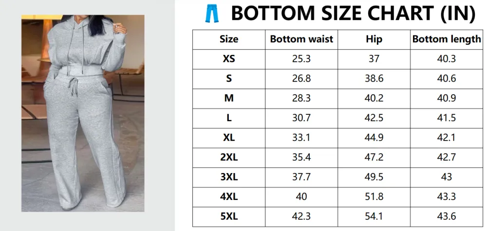 Hooded Long Sleeve Sweatshirt and Casual Wide Leg Sweatpants Set