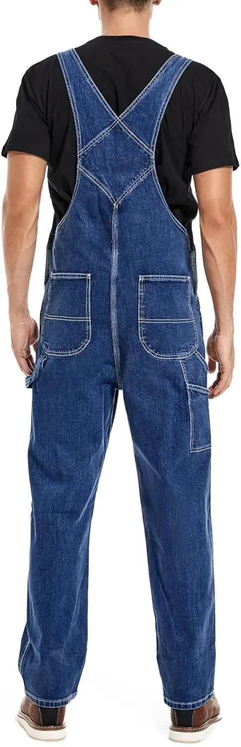 🔥Men's 4-Pack Flex Denim Bib Overalls — Adjustable & Utility Ready