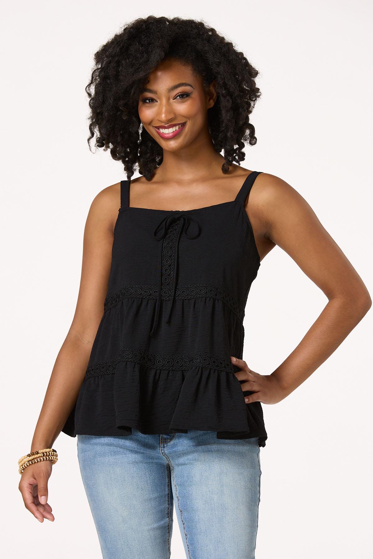 Solid Lace Inset Top