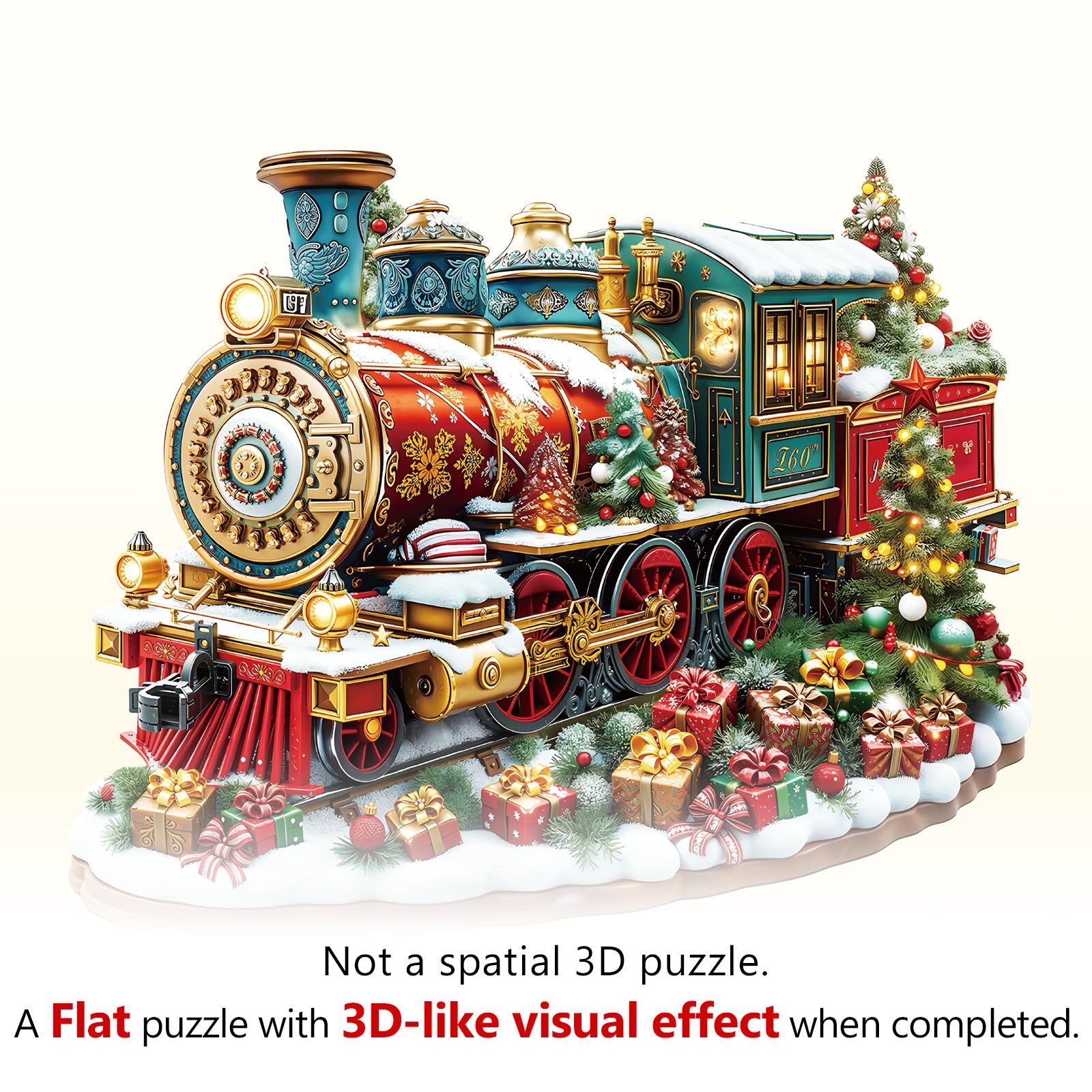 Christmas Train Wooden Jigsaw Puzzle