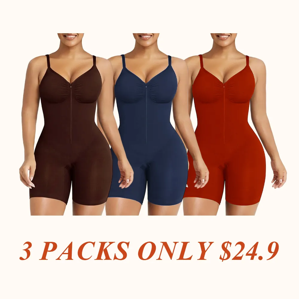 Shapewear for Women Tummy Control Bodysuits Zip-Up Comfort Ultra Stretch Fabric
