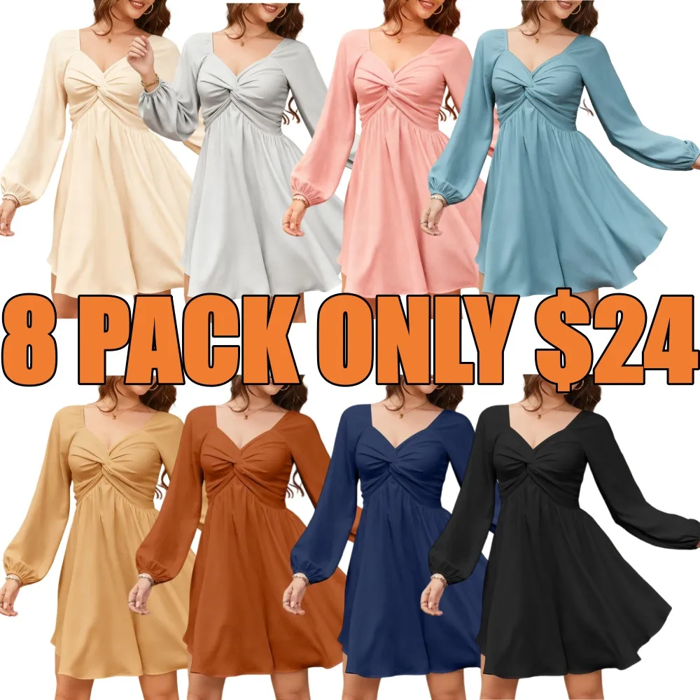 Women Sweetheart Knot Chiffon Mini Flowy Dress