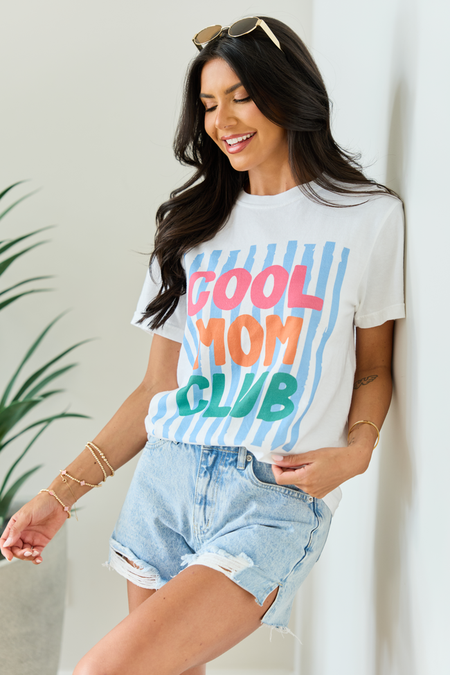 Cool Mom Club White Graphic Tee