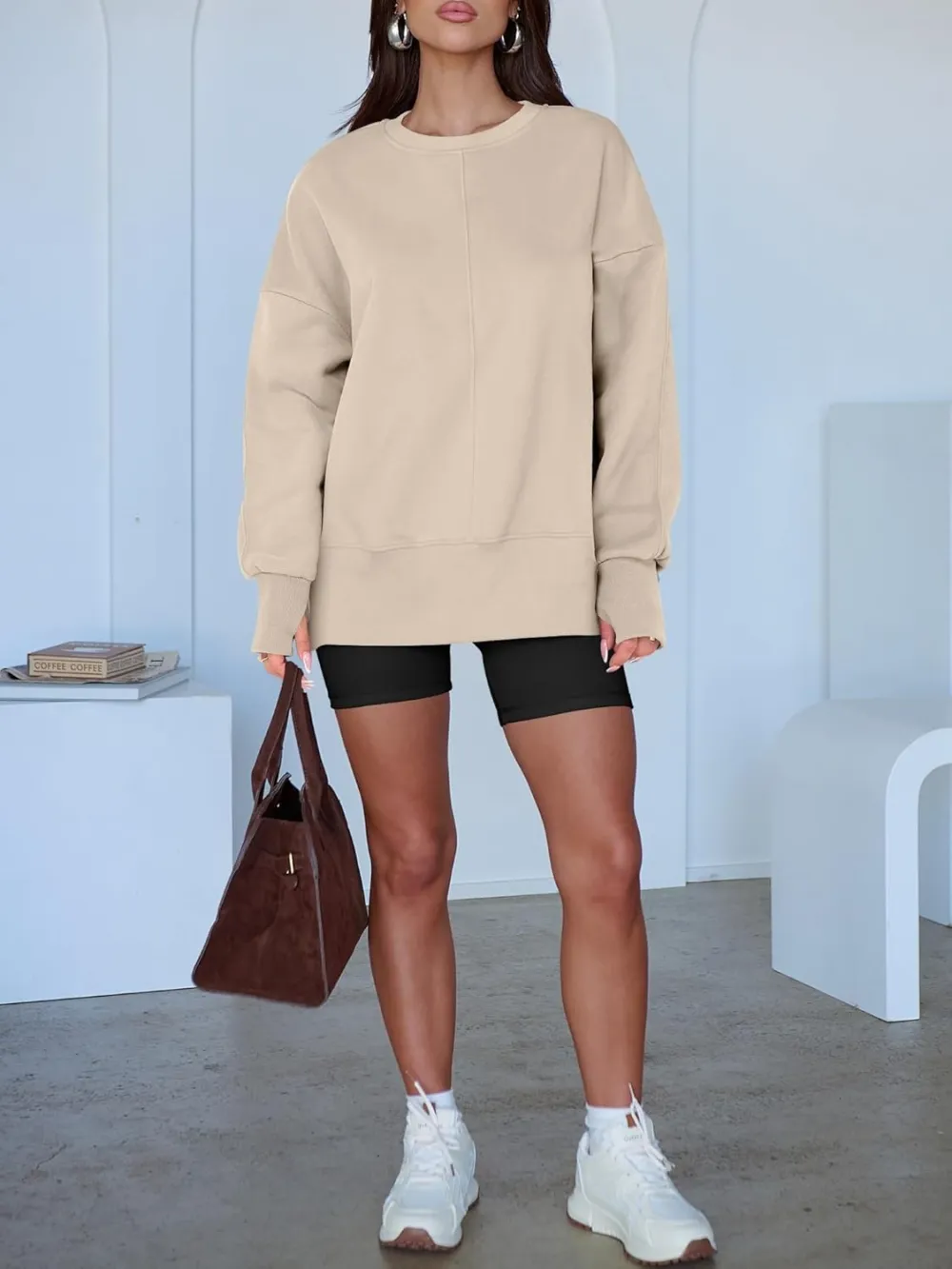 Women Oversized Sweatshirts Thumbhole Long Sleeve Hoodies Shirts