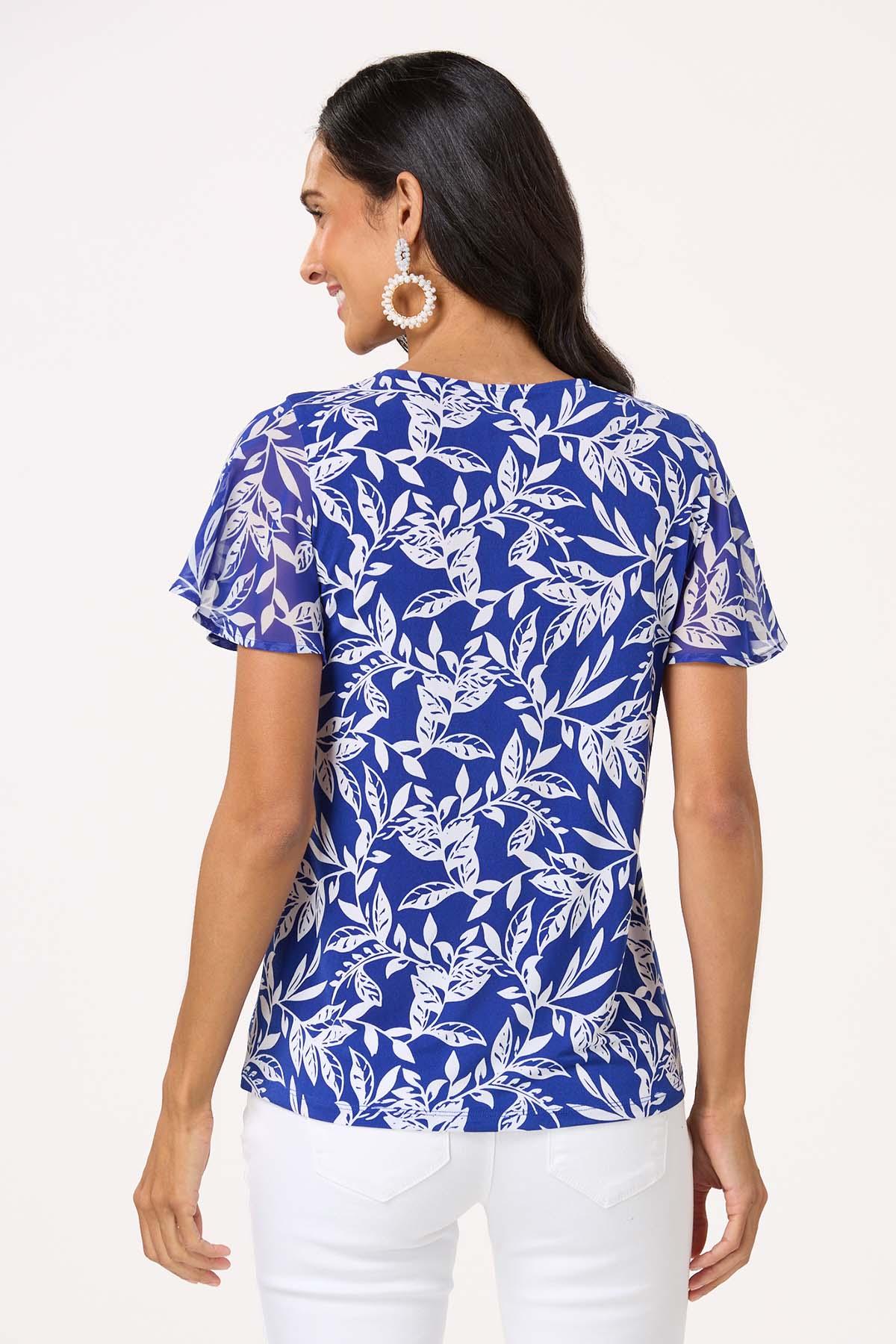 Pintuck Yoke Floral Top