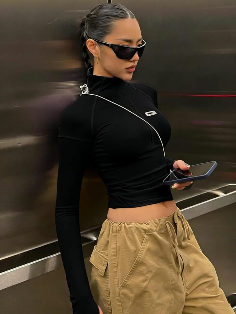 Women's Zipper Crop Jacket