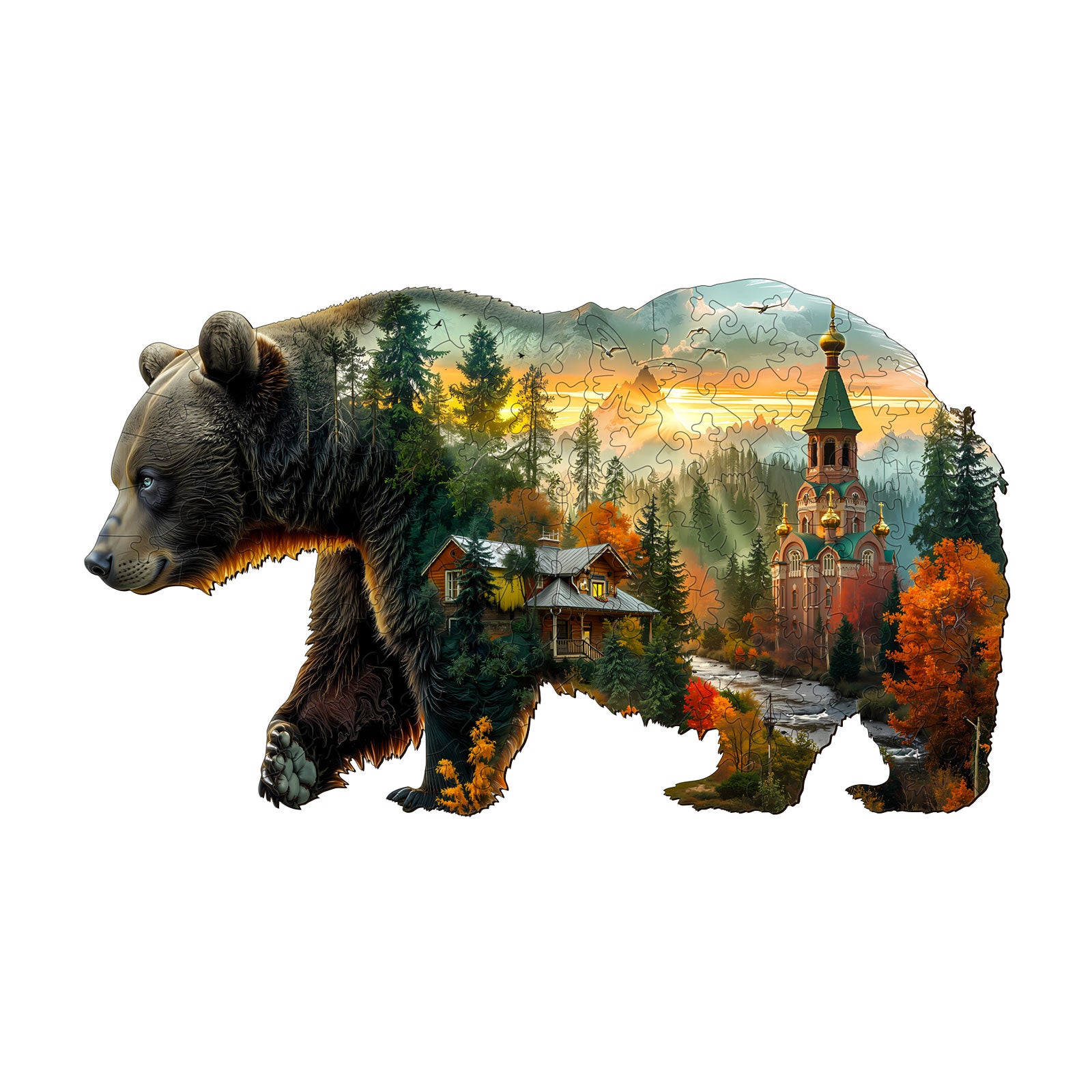 Forest Bear Wooden Jigsaw Puzzle