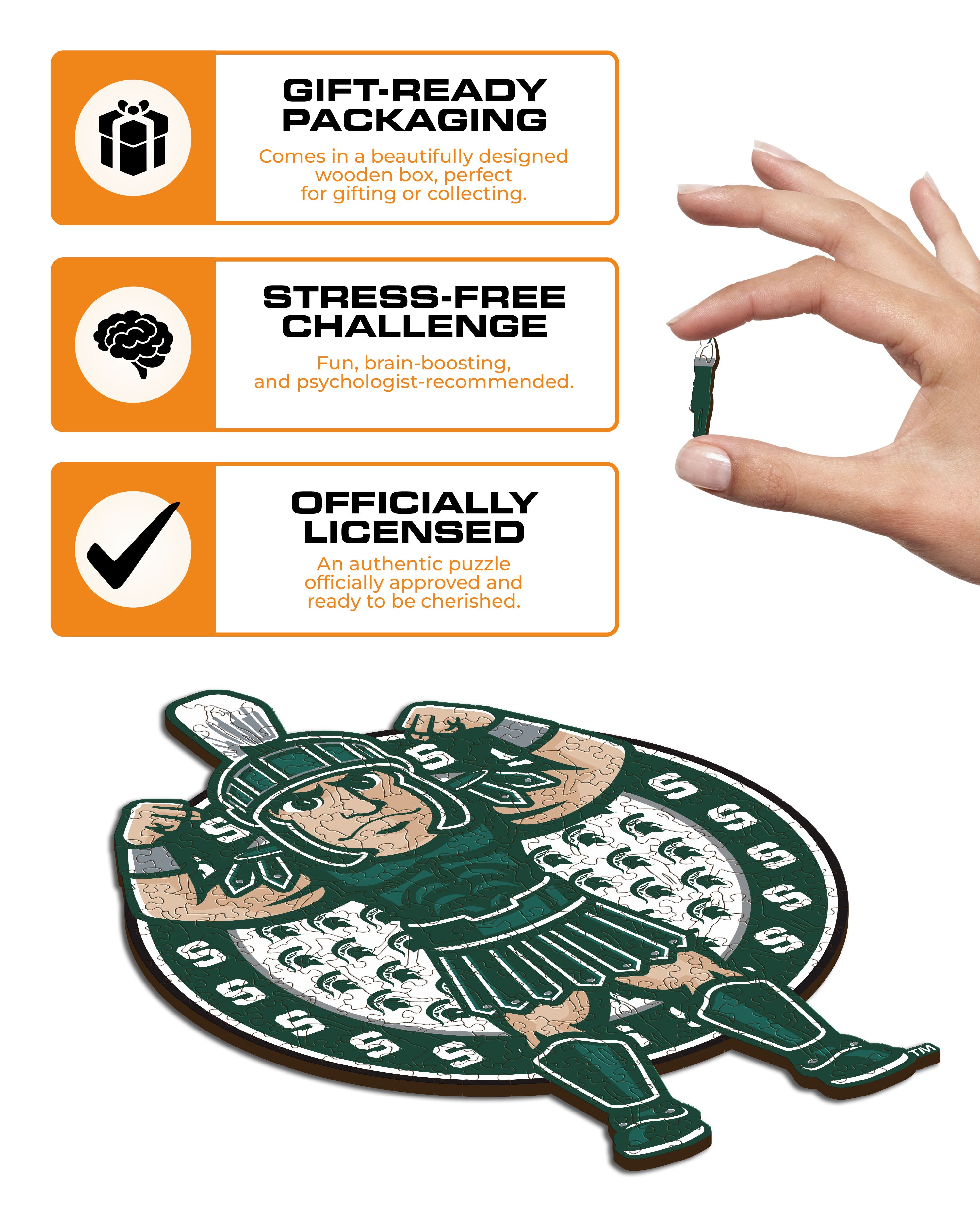 Michigan State University Mascot - Wooden Puzzle
