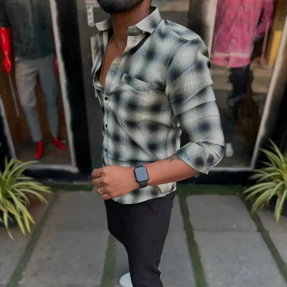 Men'S Plaid Casual Shirt