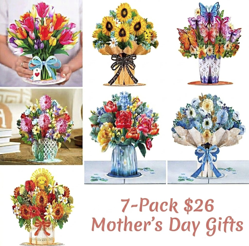 Paper Love HugePop Tulip Flower Pop Up Card for Mother's Day Birthdays & Valentine's Day