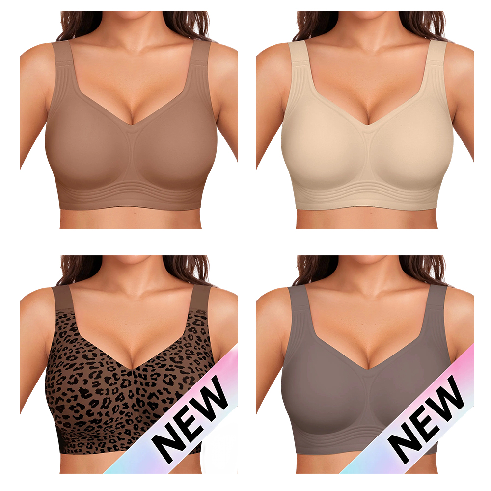 Women Jelly Bras Wirefree Full Coverage No Underwire Everyday Bras Comfortable Wireless Padded Tshirt Bra
