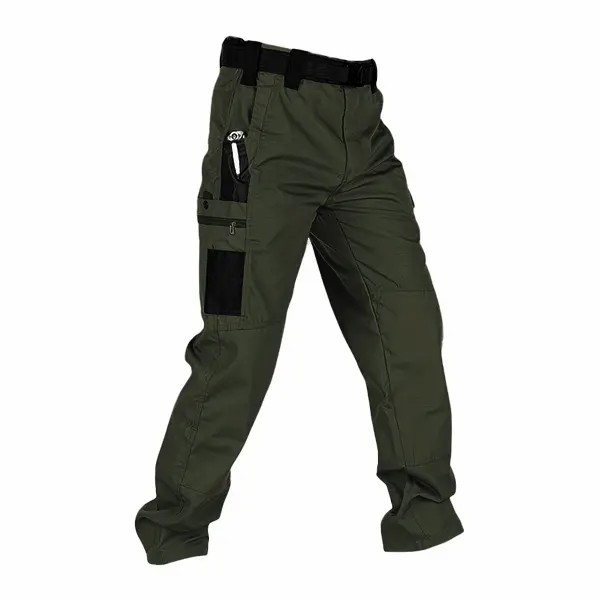 🔥🔥Men's Solid Color Tactical Work Pants with Multiple Pockets and Zipper Closures