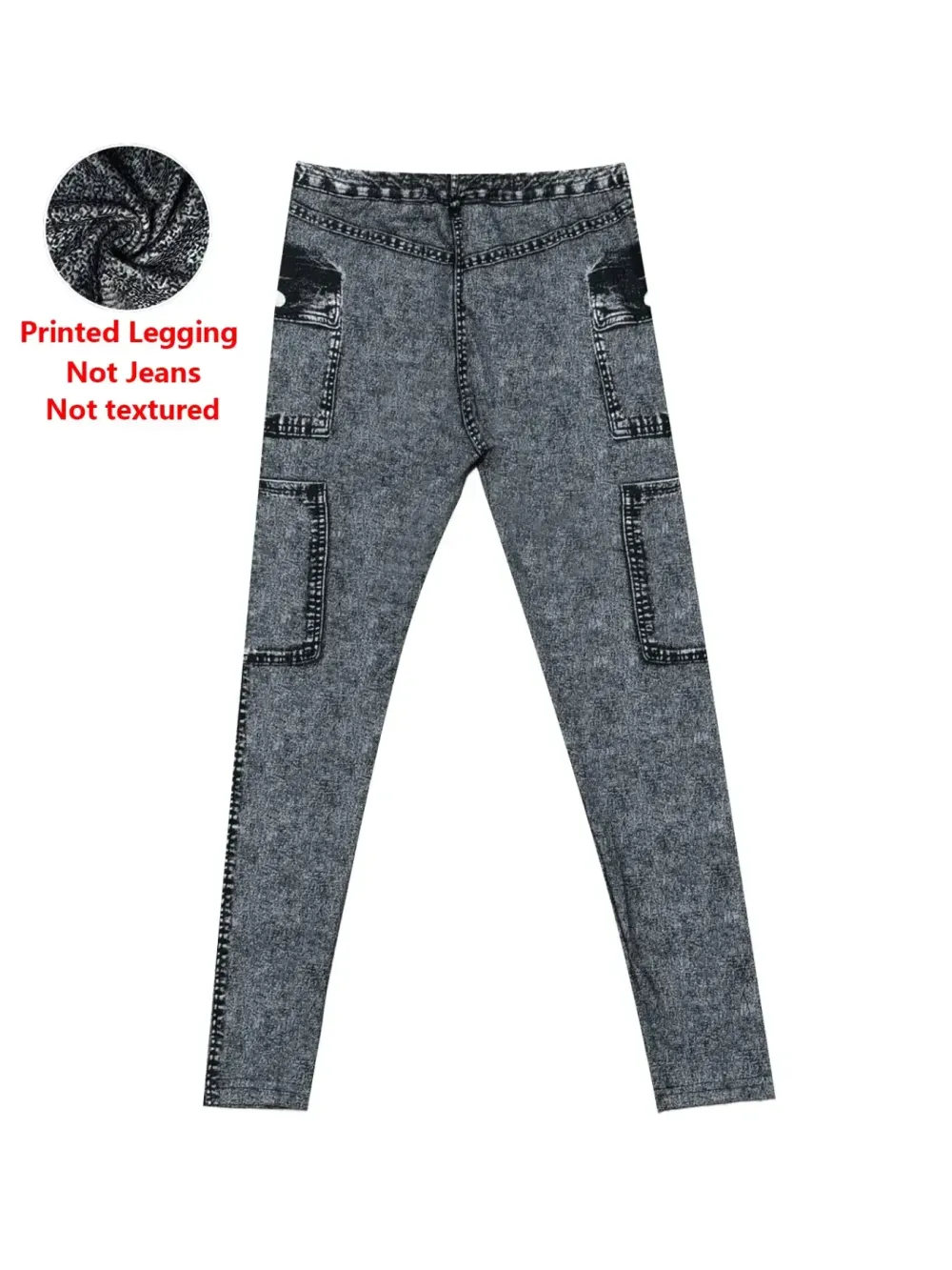Women's Imitation Denim Skinny Pants, Denim Print Design, Stylish Comfortable Fit for Everyday Wear