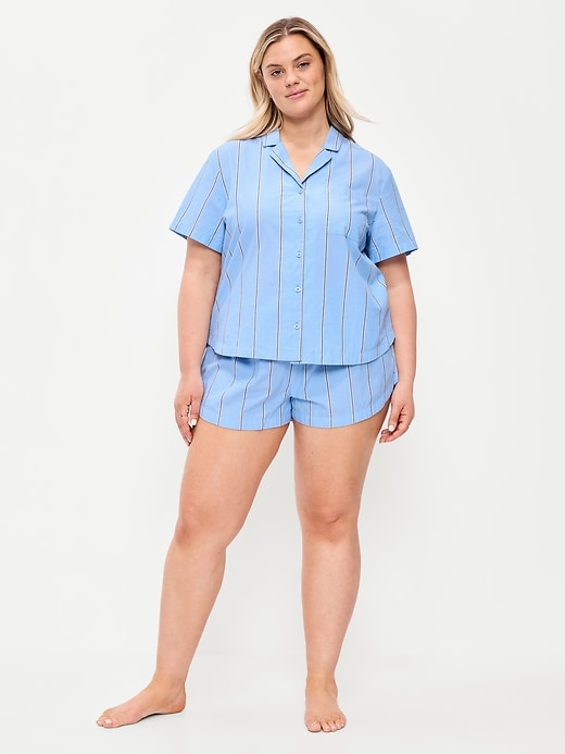 Poplin Pajama Short Set Blue