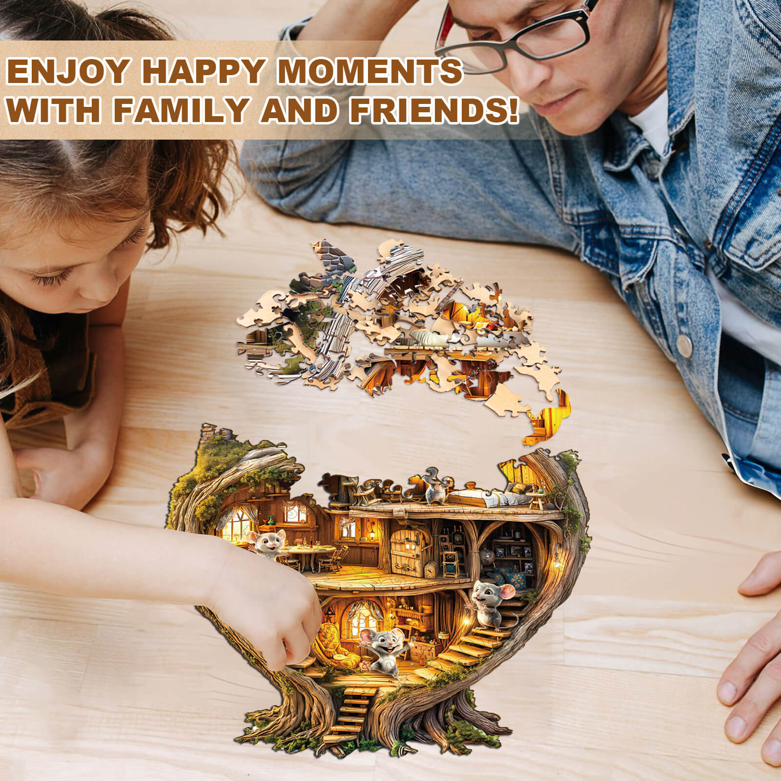 Heart Tree House Wooden Jigsaw Puzzle