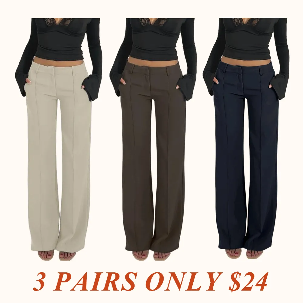 Women's Casual Fashion Suit Pants, Spring & Fall Long Trousers