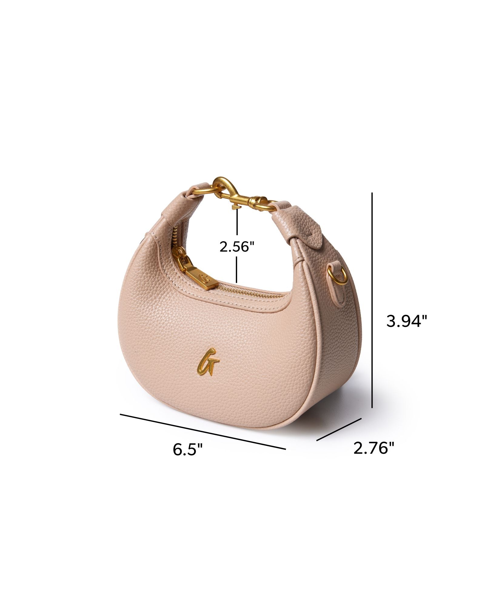 NANO PEBBLE HOBO BAG - NUDE