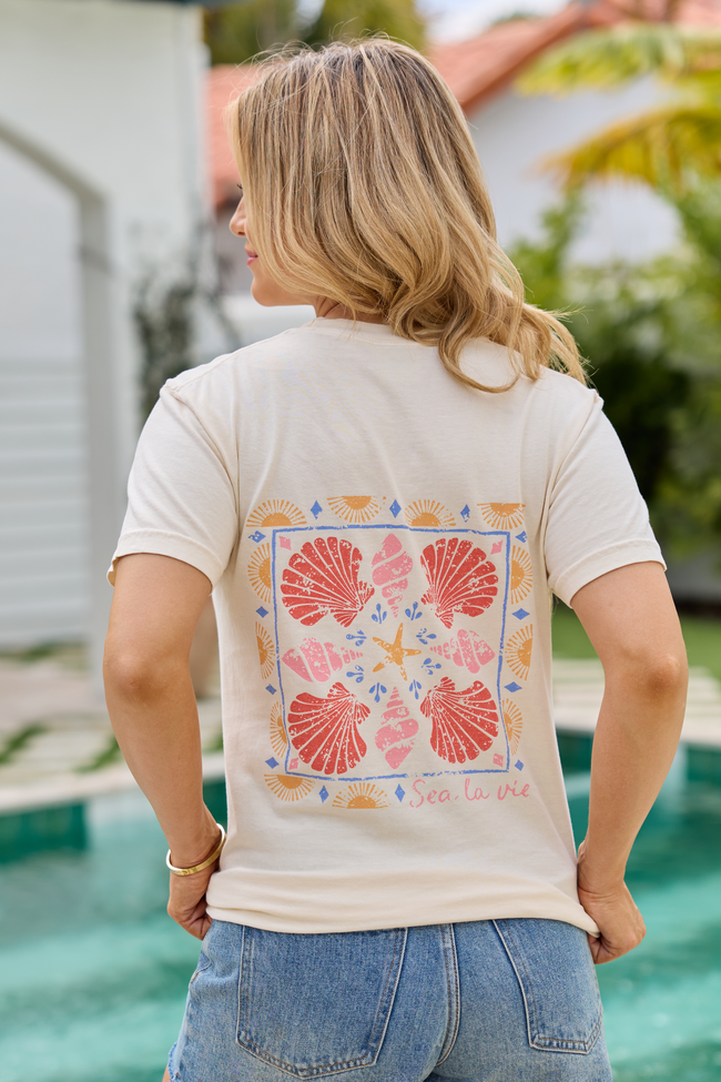 Sea La Vie Ivory Graphic Tee