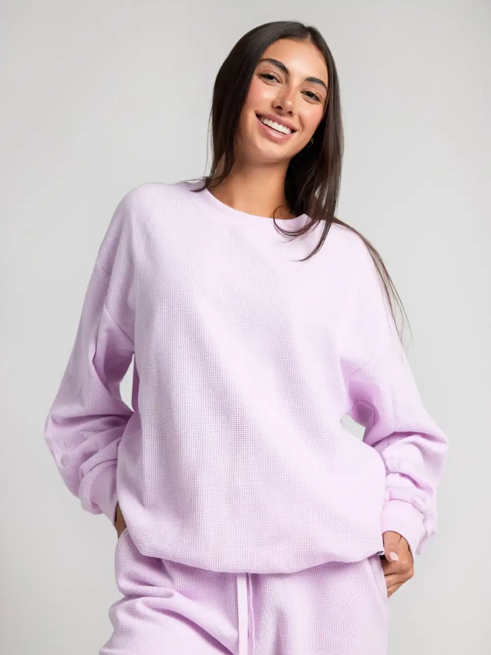 Waffle Lounge Long Sleeve Lounge Set
