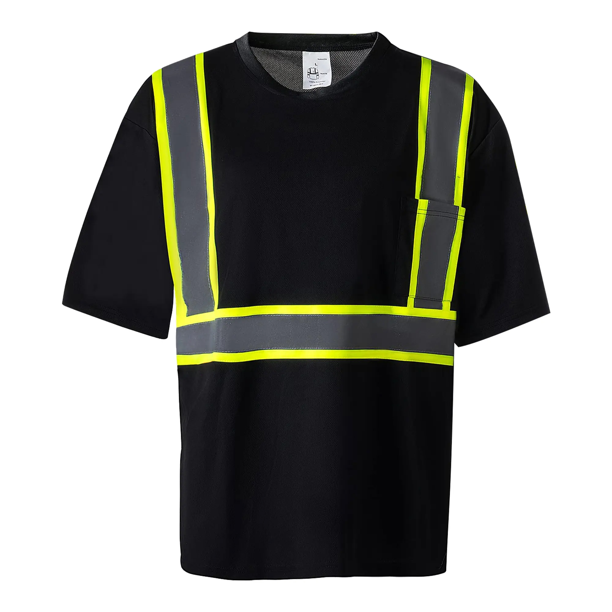 Men’s High Visibility Reflective Work T-Shirt – ANSI Style Safety Tee